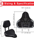 Backrest Comfort Bike Saddle For Exercise Bike And E Bike With Lumbar Support Great For Stationary Bikes Beach Cruisers Mountain Bikes And Adult Trikes Fits Seven Eighths Inch Seat Posts Ten By Eleven Inches, black vinyl, 10-1/4 x 11 x 11 in
