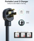 Level 2 EV Charger 32Amp 7.68kW Portable Home Charger With 25Ft Cable NEMA 14-50 Plug illustration