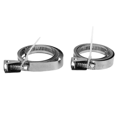 Heavy Duty Sign Mounting Brackets For Large Poles, Adjustable Street Sign Hardware with Rugged Pole Clamps shown coiled