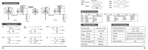 NEMICON NOC S1024 2MHC Encoder 1024 PPR pro grade industrial encoder wiring and dimensions sheet