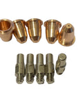 Beefed Up Plasma Cutting Consumable Kit For Handyplasma Firepower 35i To 45i with 0.9mm tips 5pc, 60A electrodes 5pc shown.