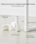 White Plastic End Caps For L Shaped Angle Iron Floor Protectors For Metal Shelving And Workbenches No Slip Eight Pack Quick Install