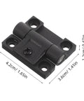 Adjustable Plastic Cabinet Door Hinges Set 90 Degree Torque Friction Positioning Black Foldable Pair For Closet And Kitchen Cabinets No Tools Needed Hassle Free Install With Multi Angle Folding Capability, individual hinge dimensions shown