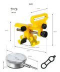 Pro Grade Wheel Turning Stand With Dial Indicator For Precise Bike Wheel Alignment And Repair At Home, dimensions shown