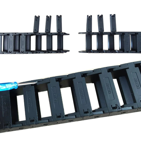 Drag Chain Cable Carrier Open Type 39.4 Inch R28 for CNC Router, Mill, and 3D Printer, nylon PA66 chain with end connectors