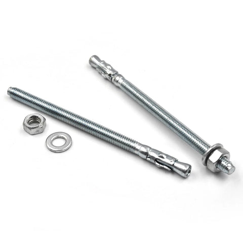 Quarter Inch By Four Inch Heavy Duty Zinc Wedge Anchors For Concrete And Masonry, Box Of 30, Standard Fasteners displayed