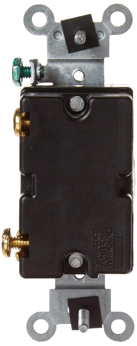 Back view of Extra Heavy Duty Key Lock Single Pole 20 Amp Switch For 120 277 Volt Use Tough Tamper Proof Quiet Operation