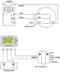 Wiring diagram for Doorbell Transformer 24V 40VA For Ring Doorbell, showcasing HVAC and heating system connections.
