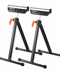 Roller Support Stand Twin Pack With 132 Lb Capacity Each, Heavy Duty Steel Roll Stand With Adjustable Height For Workshop