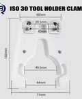 ISO30 Tool Holder Clamp For CNC Machines ATC Fork Claw With Flame Proof Rubber 5 Pack showing dimensions and design