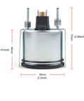 Back view of 2 Inch Dual Scale Water Temperature Gauge With Yellow Backlight Mechanical Pointer Dial 52mm Car Thermometer 12V Sensor