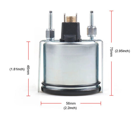 Back view of 2 Inch Dual Scale Water Temperature Gauge With Yellow Backlight Mechanical Pointer Dial 52mm Car Thermometer 12V Sensor