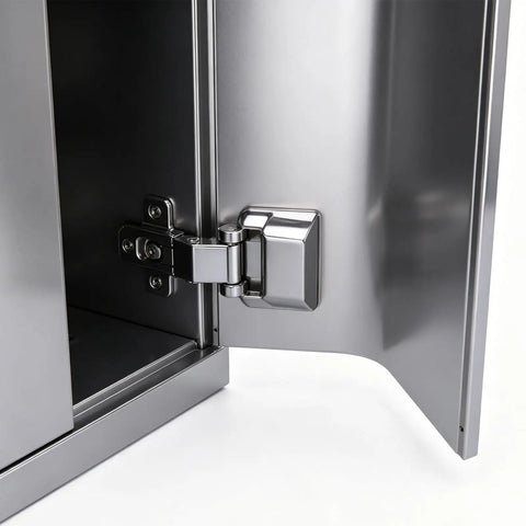 Beefy Zinc Alloy Box Door Hinge With Adjustable Friction Stop Chrome Plated 1.2x1.2x2.4 In on cabinet door