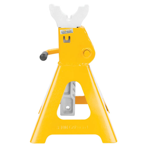 Rock Solid Three Ton Heavy Duty Ratchet Jack Stands Two Pack With Quick Adjustments And Six Thousand Pound Capacity For No Sweat Garage Upkeep And Bulletproof Vehicle Support