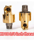 Brass 3/8 Inch 360 Degree Rotary Joint Swivel Coupling For Water Air Oil Systems Heavy Duty Universal Brass Rotation Union Connector DN10 HD10 Inline Rotating Joint With High Flow Performance, HD10 3/8 inch thread