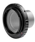 Close-up of M42 T Ring Adapter For Canon DSLR Cameras, Durable Aluminum Build, shows adapter threads and connection points.