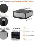 Hella Stylish Modern 15.75 Inch Flat Surface Pillar Lights For Outdoor Porch Deck Post with thickened aluminum and frosted glass.
