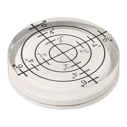 32mm for acrylic Bubble Level Round Circular for spirit Gauge(1) with black internal measurement lines on clear body.
