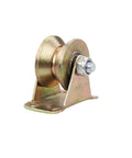 Beefy Heavy Duty Sliding Gate Roller With Steel V Shaped Track Rail For Inverted Track And Industrial Machines Rigid Track Castor 48mm side view
