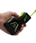 Hand holding Top View Internal Reading Precision Retractable Measuring Tape Inches With Magnetic Tip And Lock No Bend Readout