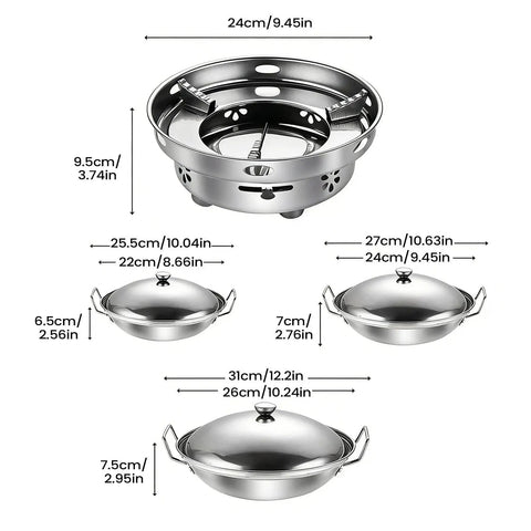 Go-To Portable Alcohol Stove Set For Camping And Backpacking Adjustable Lid Pot With Stainless Steel Utensils sizes and dimensions