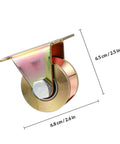 Front view of Beefy Heavy Duty Steel Pulley Block With V Type Groove Wheel Sliding Gate Roller For Rail Door Track Two Pack