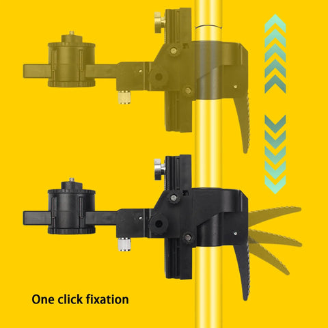 Pro Grade Multifunction Laser Level Pole with adjustable height and 360 degree rotating head, featuring one-click fixation.