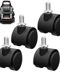 4 Pack Castor Wheels For Little Green HydroSteam Carpet Cleaners Replacement Part 1638909 Fits 3605 3605P 3605F 3532 3618 black