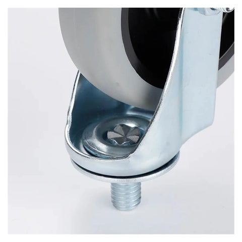 Close-up of a One And A Quarter Inch TPR Lead Screw Universal Caster Wheel for carts and office furniture with brakes.