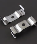 Durable T8 Light Clips and Bracket Hangers for Hanging Integrated Tube Light Fixtures, nickel plated manganese steel close-up view