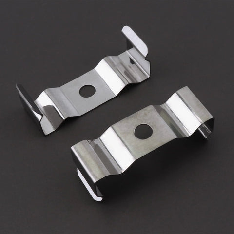 Durable T8 Light Clips and Bracket Hangers for Hanging Integrated Tube Light Fixtures, nickel plated manganese steel close-up view