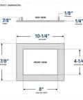 Diagram of Washing Machine Outlet Box ABS Faceplate Replacement One Piece White Plastic Cover with dimensions