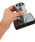 Heavy Duty Rubber Lift Tray Pad With Enhanced Load Distribution And Wear Resistance For Car Shops Off Road Gear and Heavy Maintenance Tasks held in hand.