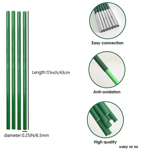 Tough As Nails Heavy Duty DIY Tent Poles Telescoping Rods For Outdoor Camping, 17 Inch, 36 Pack showing easy connection and anti-oxidation