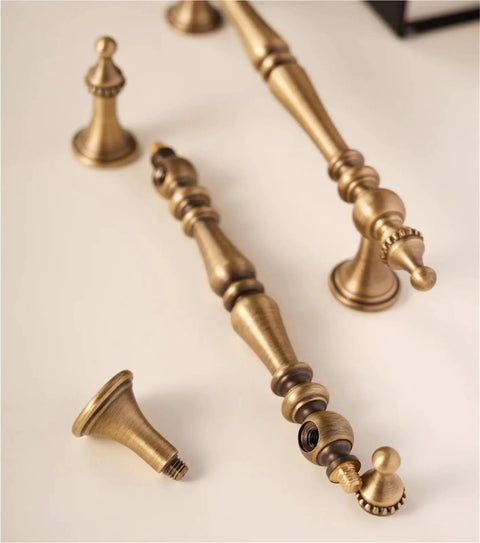 Vintage Cabinet Pulls 2 Pack Antique Brass Crown Shape Handles For Cabinets Dressers Wardrobes And Drawers Solid Metal Hardware