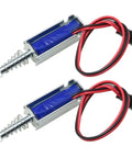 12V DC 2A Push-Pull Open Frame Solenoid Electromagnet for Locks, 10mm Plunger, 12W, Spring Return, Instant Activation, Linear Magnetic Actuator for Secure Entry Locks and Latches, pair