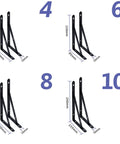 Triangular Iron Shelf Brackets 10 Pack For Home Repair And Cabinet Corner Support Board Connection Brace sizes 100mm to 250mm