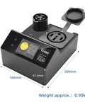 Real Deal Portable J1772 Electric Vehicle Charger Tester With Built In Resistive Load And Vehicle Simulator, compact design with LCD.