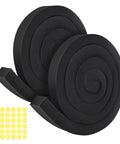 2 Pack Air Conditioner Foam Tape With Heavy Duty Adhesive to Weather Strip Window AC Units and Plug Drafts Instantly, black foam rolls