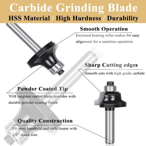 Carbide grinding blade for 37 Pack Router Bits Set For Panel Cabinet Doors Rail And Stile 1/4 Inch Shanks Wood Milling