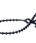 Close-up of Beaded Cable Tie Wrap 12 Inch Bead Tie System for Wire and Cord Management 70 lb Reusable Adjustable Black 40 Pack