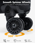 Smooth detachable spinner wheels of underseat carry on luggage 16 inch softside suitcase lightweight travel bag for men and women.