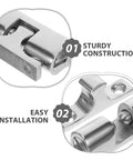 Stainless Steel Boat Door Catch Set For Marine Yacht Cabin Hardware with smooth polished finish, showing sturdy construction and easy installation.