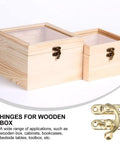 Gold Retro Mini Metal Hasp Decor DIY Kit For Wood Boxes And Suitcases, Swing Toggle Lock Hardware, shown on wood boxes