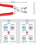 Dimensions of 9.5mm Metal Snap Button Kit Set For Sewing And DIY Fashion Projects Pro Grade Snaps With Ergonomic Pliers for Easy Install