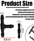 T-shaped connector dimensions for All In One Universal Windshield Washer Hose Kit With 4 Meter Tubing And 12 Connectors