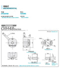 Diagram of Servo Motor Encoder OIH48-1024P4-L6-5V TS5208N500 with dimensions and installation features for CNC use.