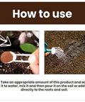 Guide showing how to use Plant And Lawn Growth Booster With Liquid Bone Meal Fertilizer To Revitalize Soil And Boost Root Health.