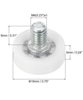 Heavy Duty 19Mm Drawer Rollers Replacement Pulley Wheels With Nuts Durable POM plastic slide hardware, 19mm size for smooth glide.
