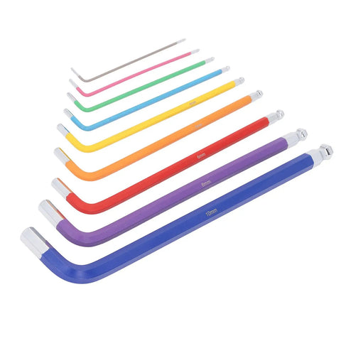 Sick Durable Hex Wrench Set With Multi Color Anti Slip Long Arm Keys Made From Cr V Steel For Small Appliance Repair And Household Jobs That Are Totally Awesome, color-coded 10mm to 1.5mm set